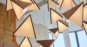 lobby desk wall lighting detail