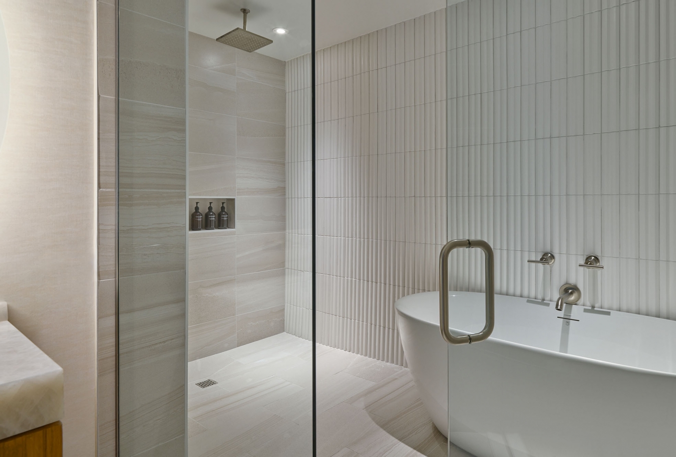 penthouse master bathroom with tub