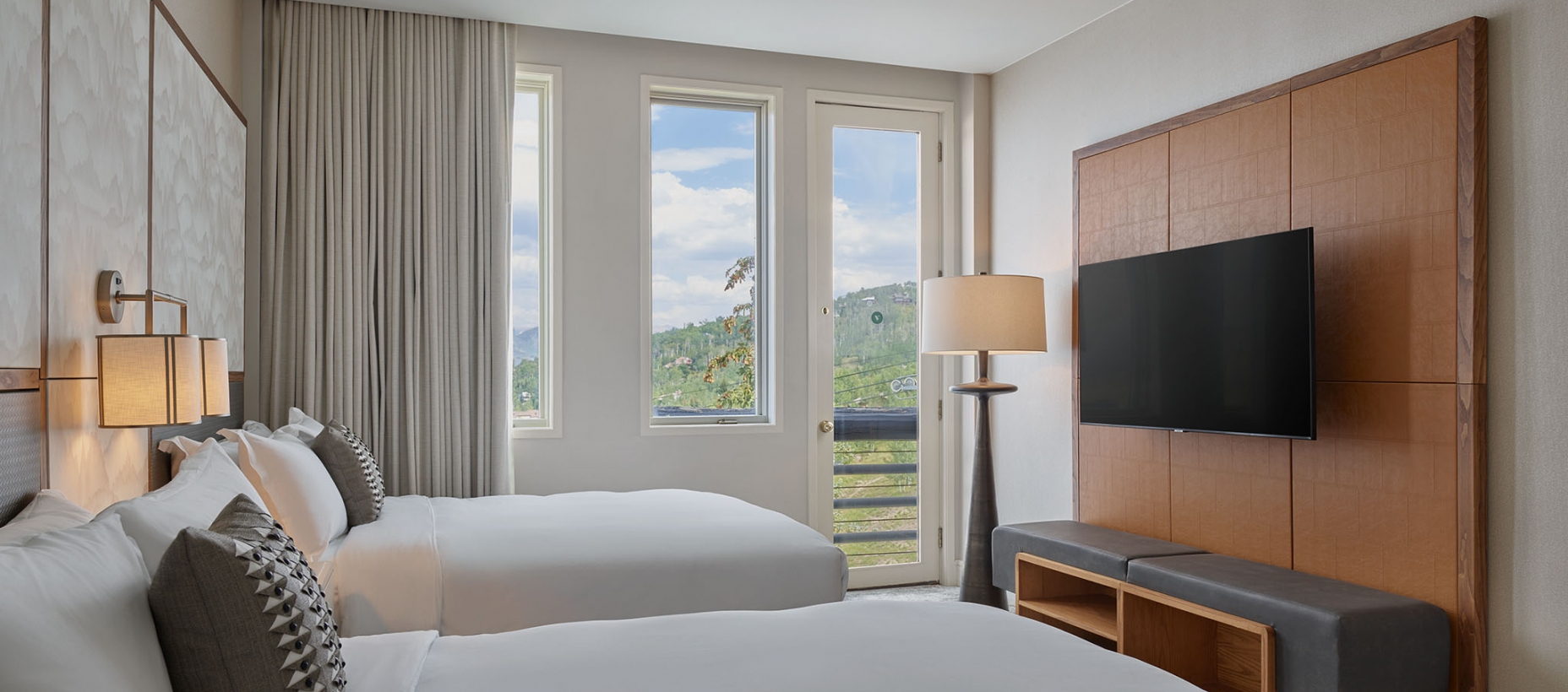 penthouse bedroom with double beds