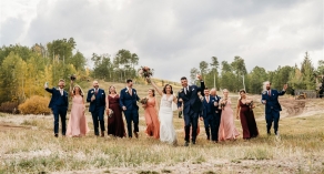 Bride and groom with bridal party group shot