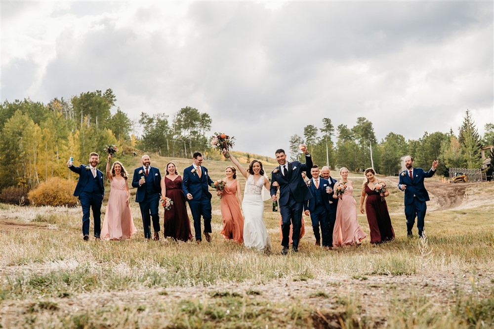 Bride and groom with bridal party group shot