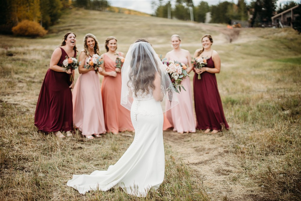 Bride with bridesmaids