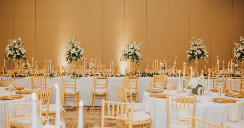 Wedding reception table setup