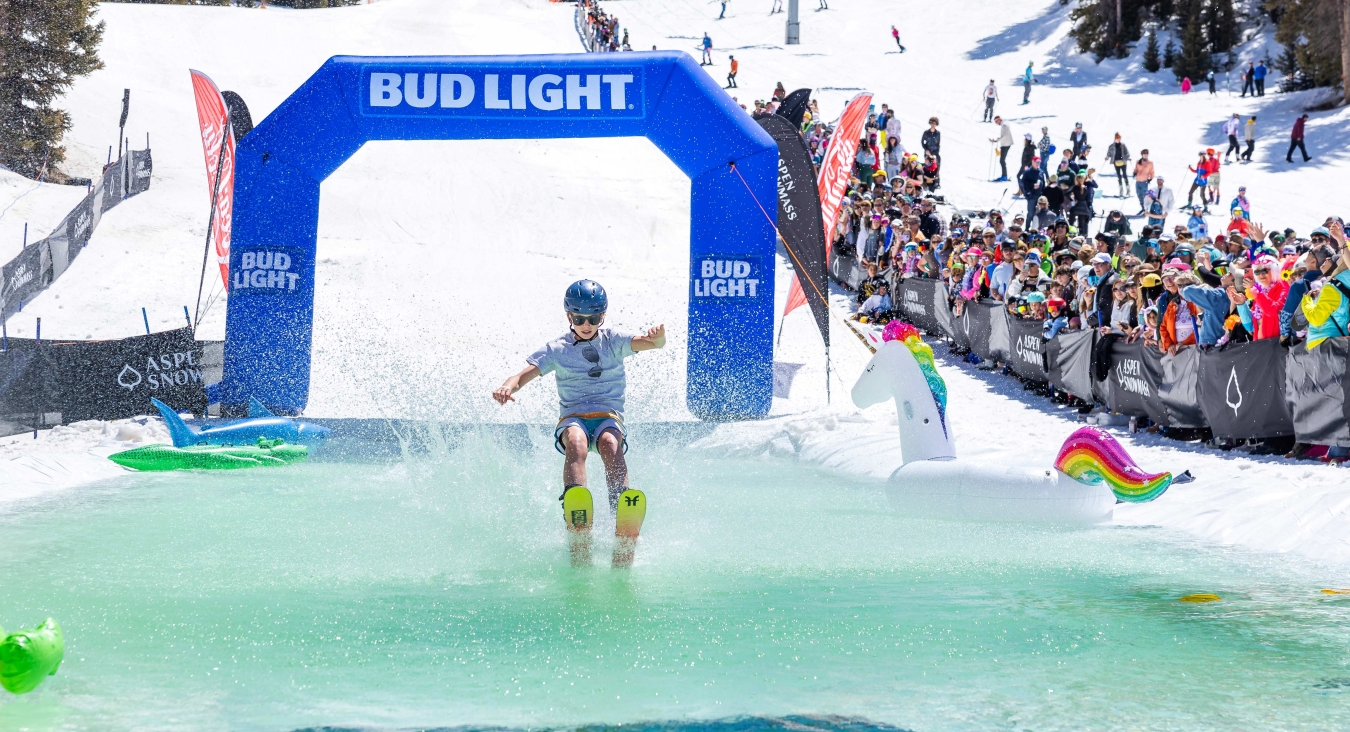 pond skim on skis